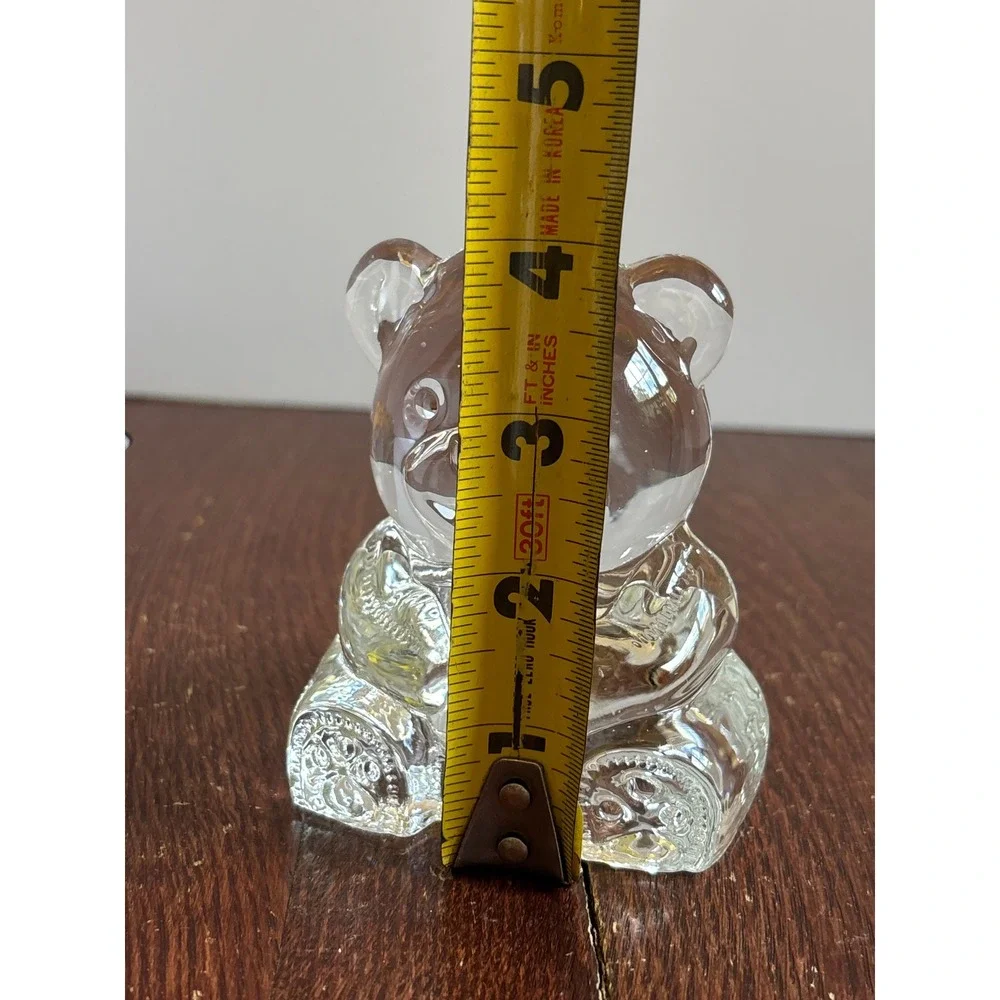 PartyLite Clear Glass Teddy Bear Tea Light Votive Candle Holder Vintage P0425